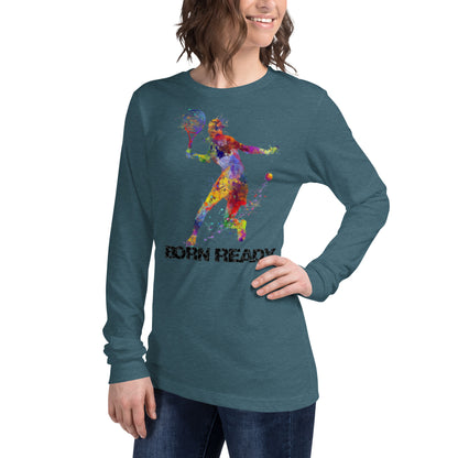 Womens Born Ready Tennis Long Sleeve Tee