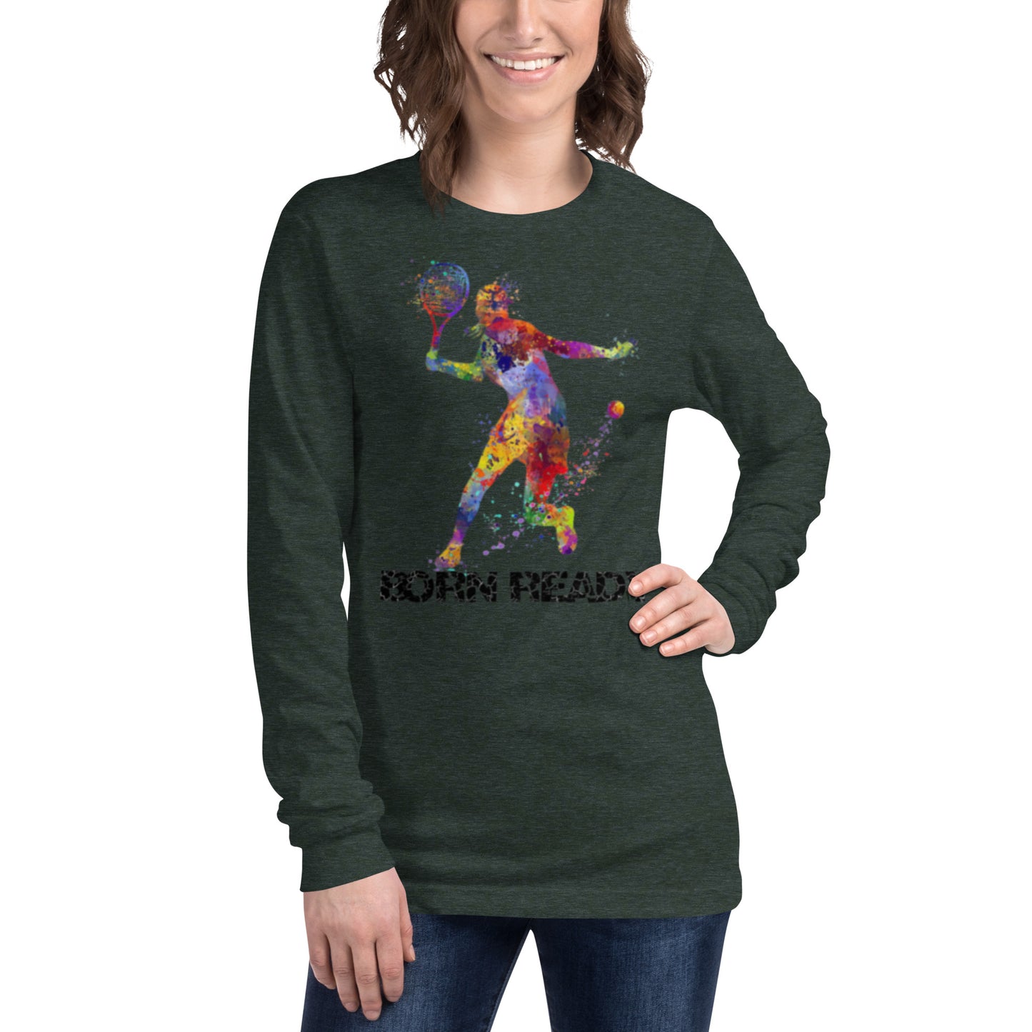 Womens Born Ready Tennis Long Sleeve Tee