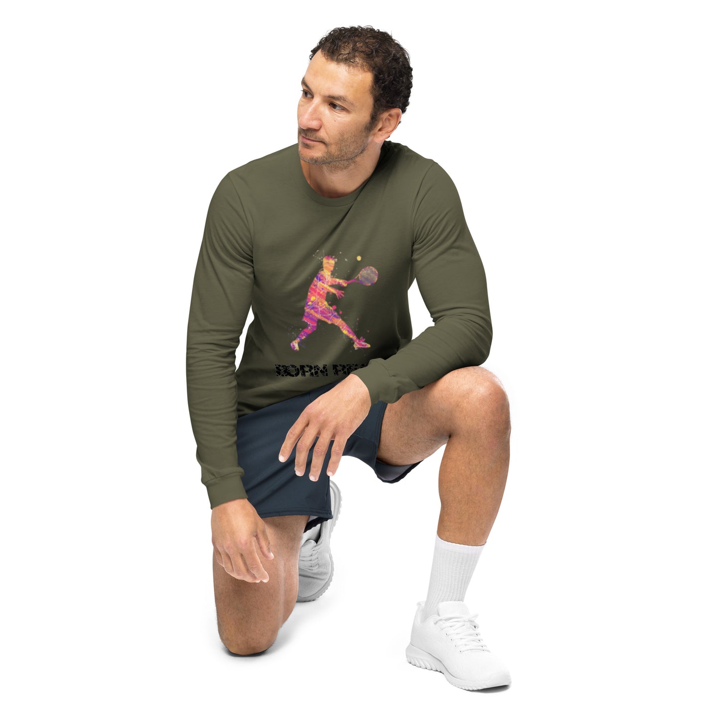 Mens Born Ready Tennis Long Sleeve Tee