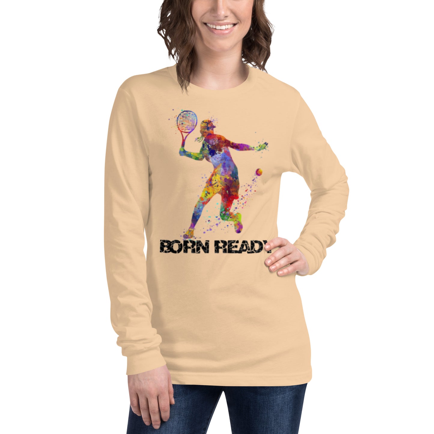 Womens Born Ready Tennis Long Sleeve Tee