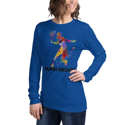 Womens Born Ready Tennis Long Sleeve Tee